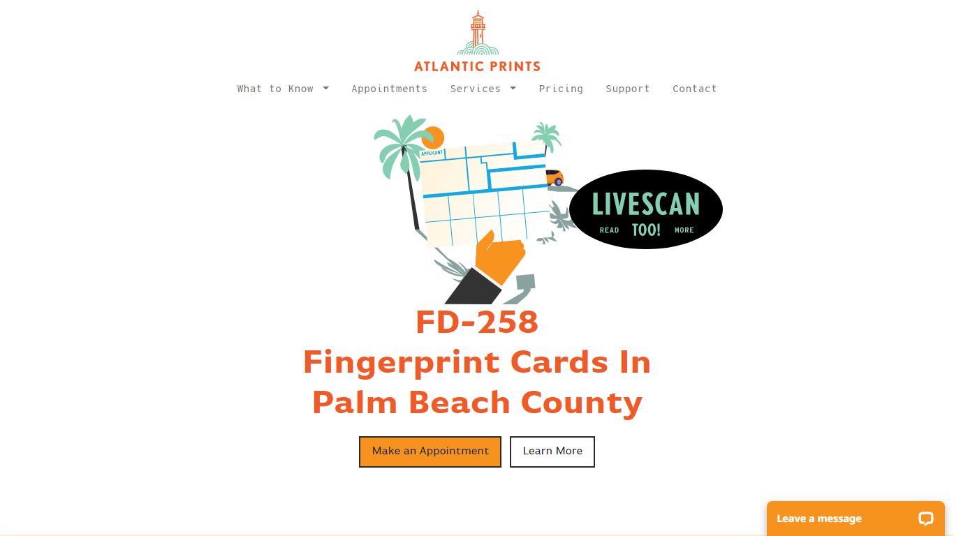 Fingerprint Card Service (FD-258) | Atlantic Prints